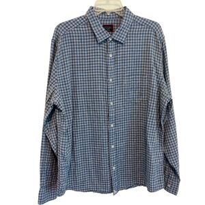 UNTUCKit Plaid Slim Fit Button Down Shirt Mens 2XL Blue Grey Cotton Long Sleeve